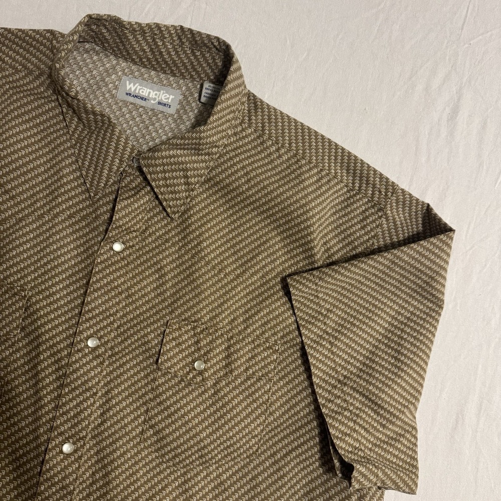 Wrangler Wrancher Men's Pearl Snap Shirt Western Size 2X XXL Rodeo Tagless